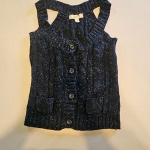 Decree Blue Cable Knit Sweater Vest